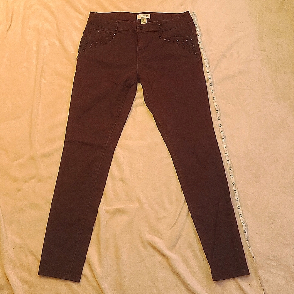 Forever 21 Burgundy Skinny Jeans